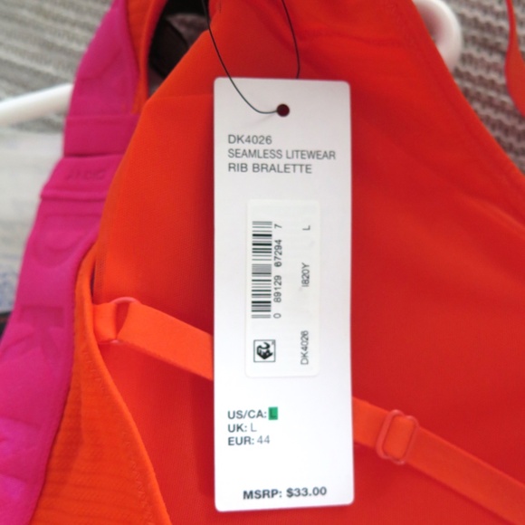 NWT DKNY Litewear Seamless Ribbed Bra Bralette Size L Large - Picture 5 of 7